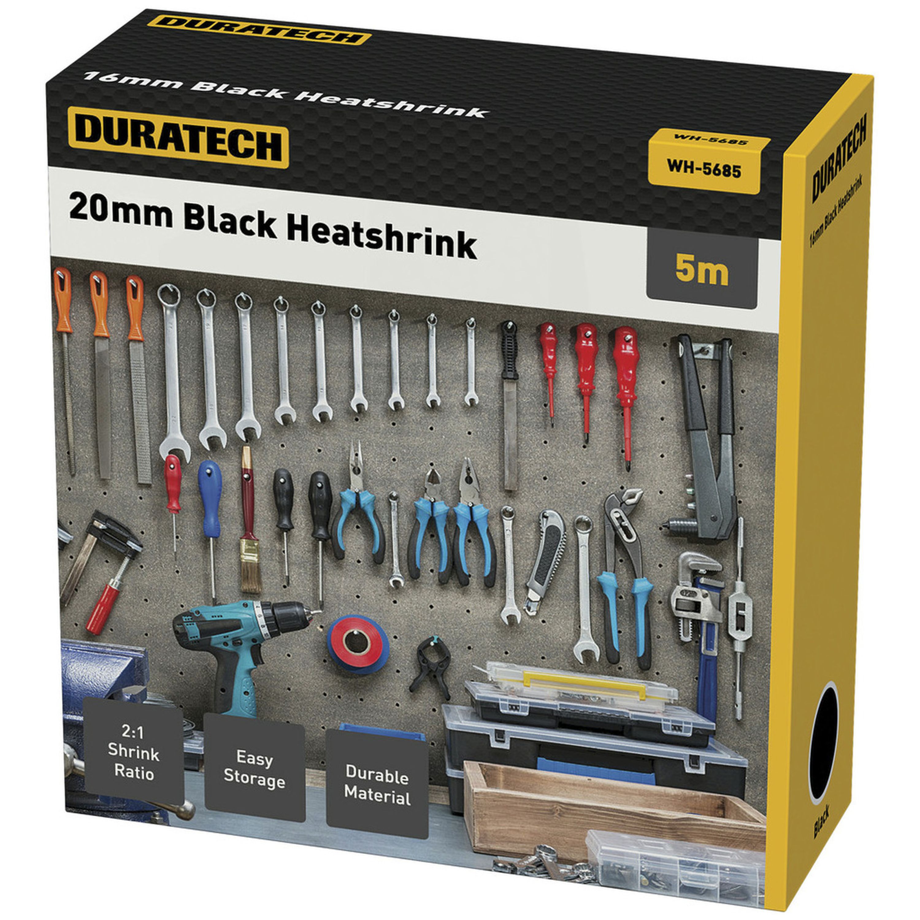 2:1 20mm Heatshrink Tubing 5m Black