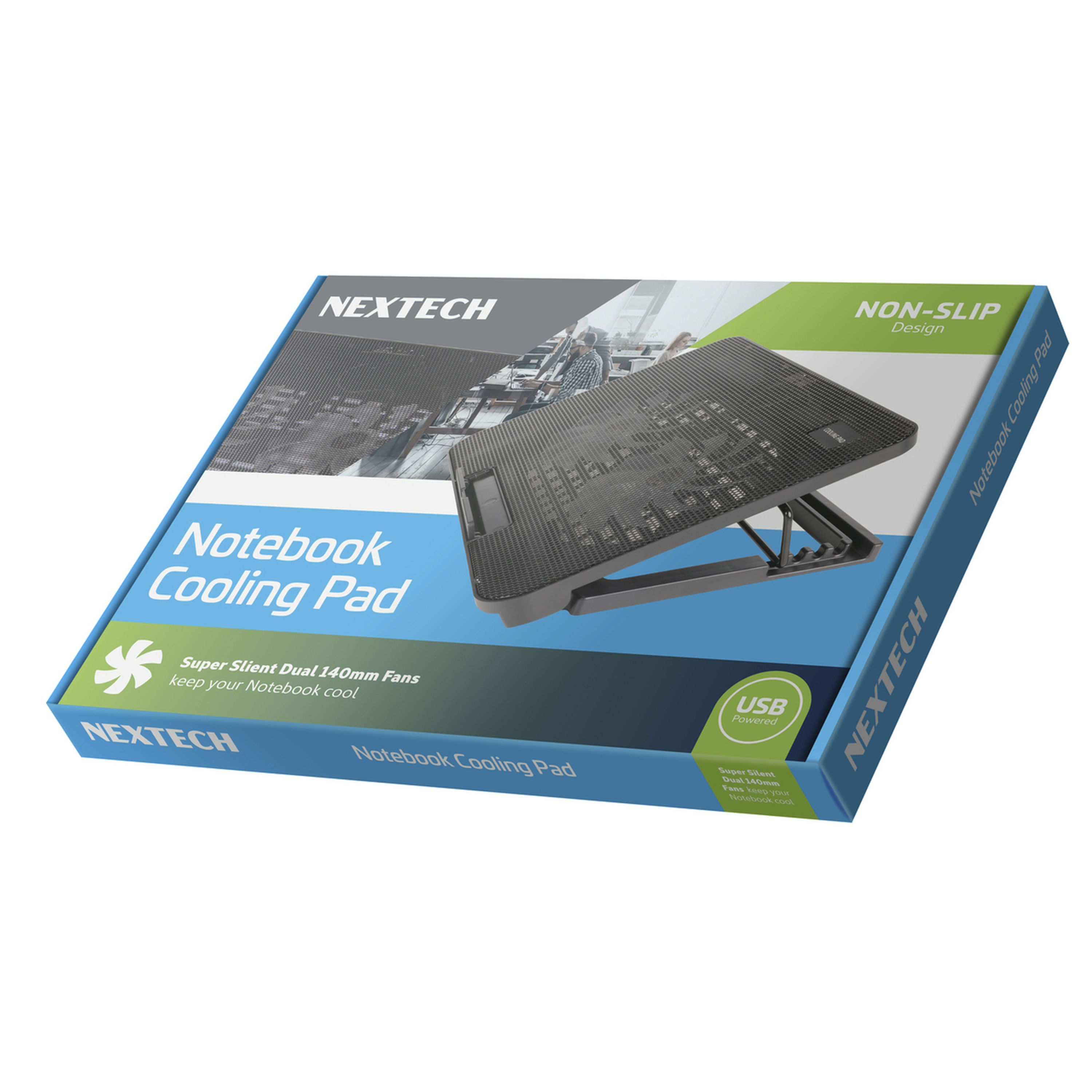 Black Dual Fan Cooling Pad for Notepads