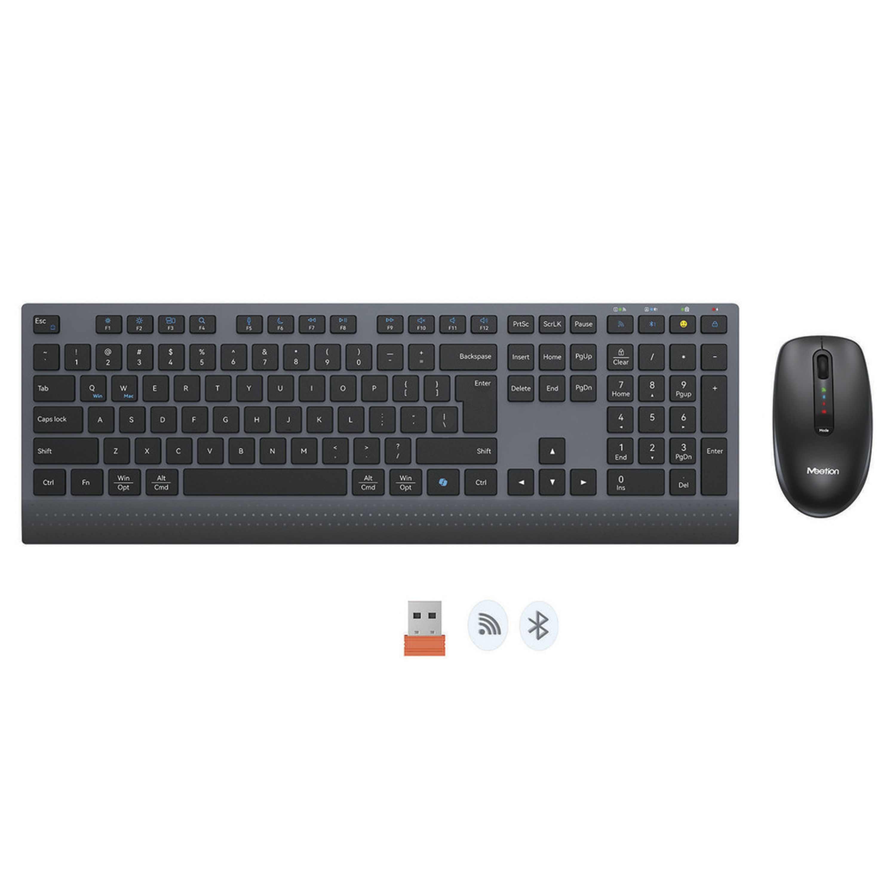 MEETION Wireless Keyboard  Mouse combo Rechargeable 2.4GHz & Bluetooth