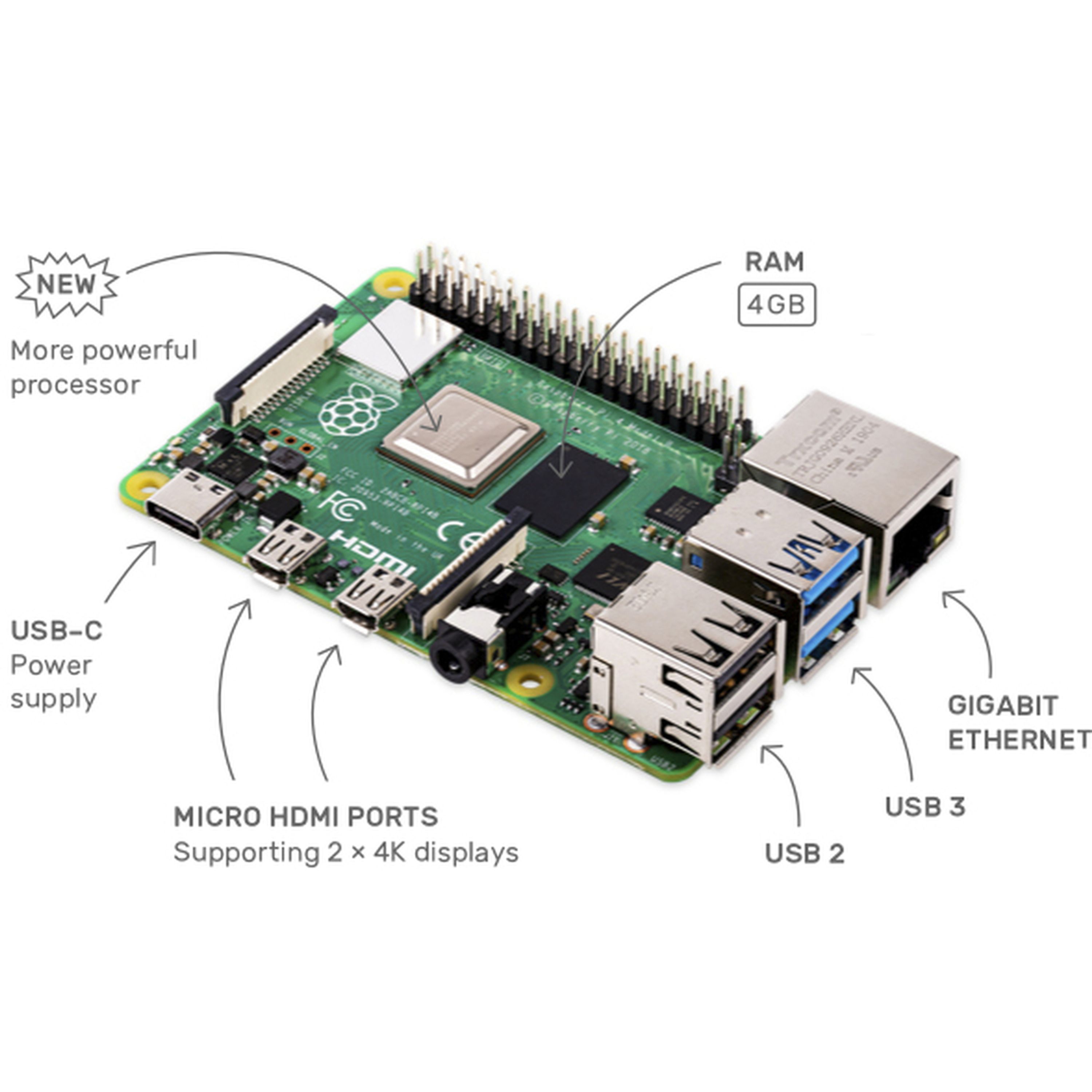 Raspberry Pi 4B Single Board Computer 8GB