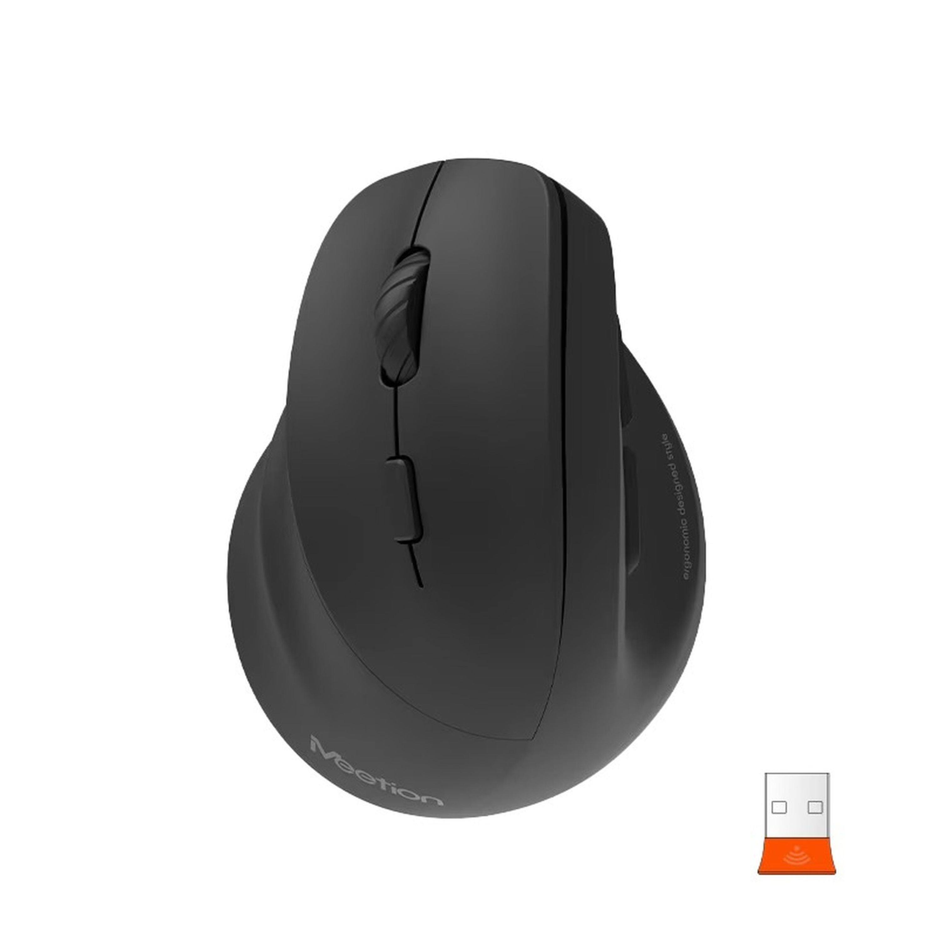 MEETION Left Handed Ergo Wireless Vertical Mouse Black