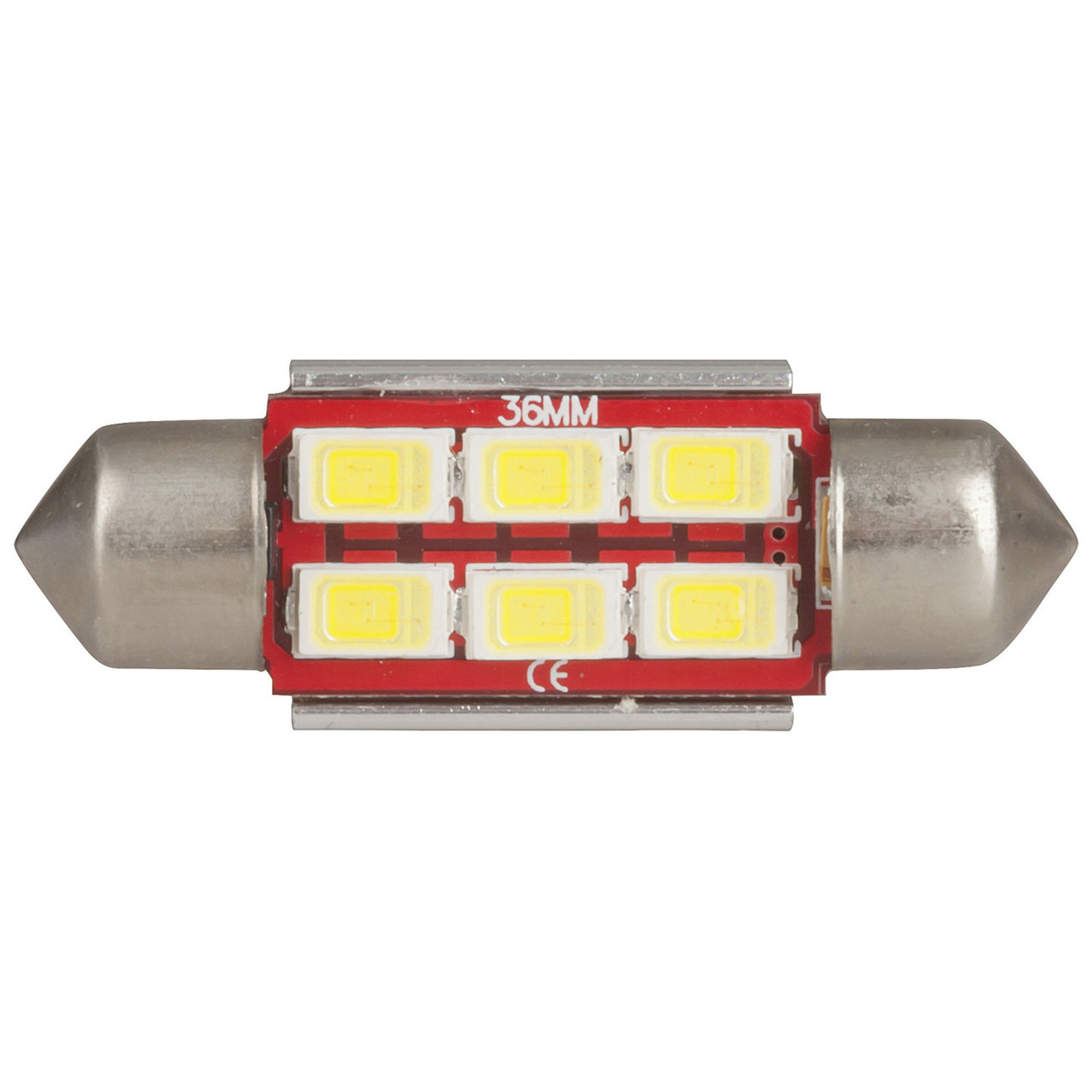 LED Festoon Globe, 36mm 6x5730 LEDs, CANBus Compatible